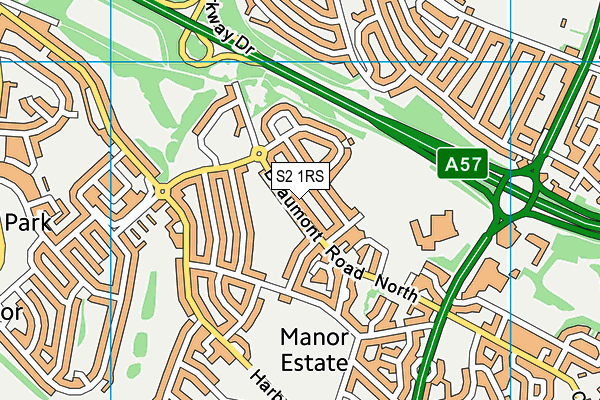 S2 1RS map - OS VectorMap District (Ordnance Survey)