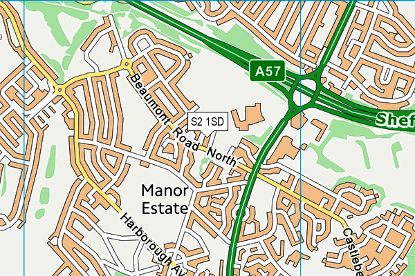 S2 1SD map - OS VectorMap District (Ordnance Survey)