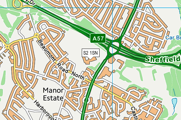 Sheffield Park Academy map (S2 1SN) - OS VectorMap District (Ordnance Survey)