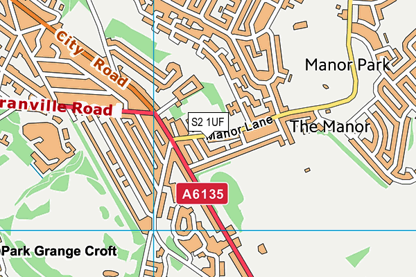 Manor Lodge Community Primary and Nursery School map (S2 1UF) - OS VectorMap District (Ordnance Survey)