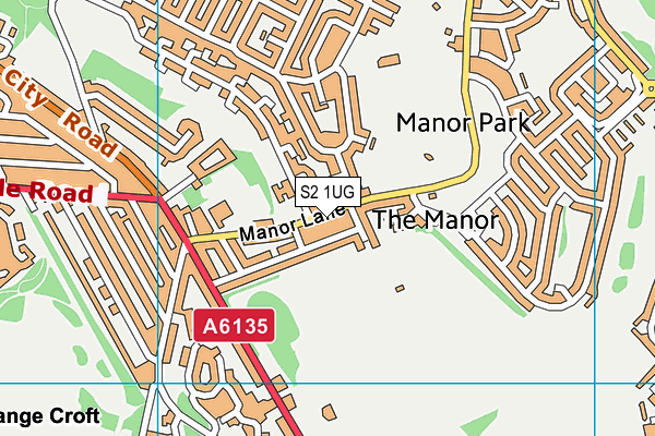 S2 1UG map - OS VectorMap District (Ordnance Survey)