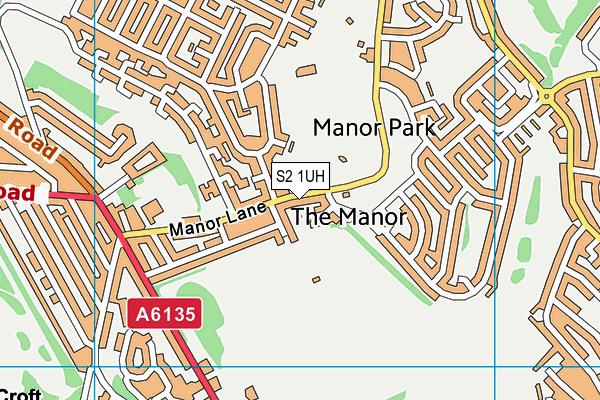 S2 1UH map - OS VectorMap District (Ordnance Survey)