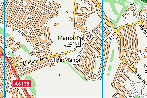 S2 1UJ map - OS VectorMap District (Ordnance Survey)