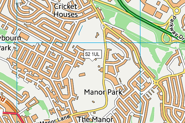 S2 1UL map - OS VectorMap District (Ordnance Survey)