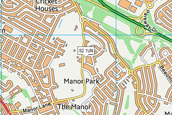 S2 1UN map - OS VectorMap District (Ordnance Survey)