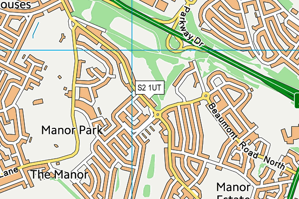 Corker Bottoms Playing Field map (S2 1UT) - OS VectorMap District (Ordnance Survey)