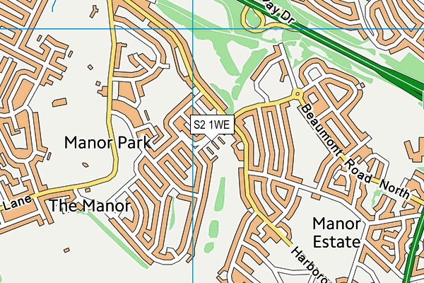 S2 1WE map - OS VectorMap District (Ordnance Survey)