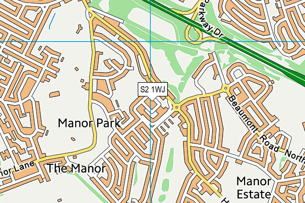 S2 1WJ map - OS VectorMap District (Ordnance Survey)