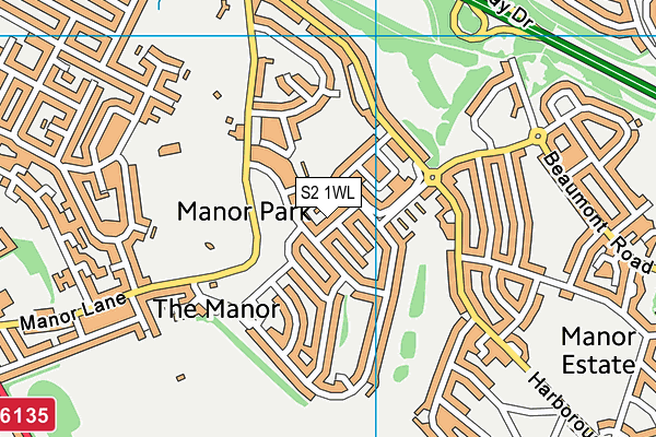 S2 1WL map - OS VectorMap District (Ordnance Survey)