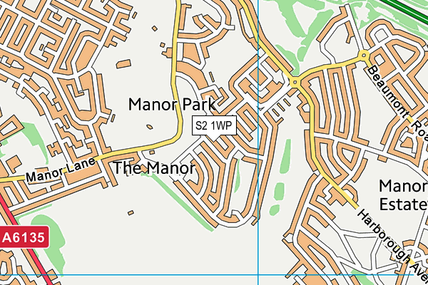 S2 1WP map - OS VectorMap District (Ordnance Survey)