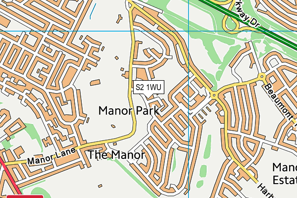 S2 1WU map - OS VectorMap District (Ordnance Survey)