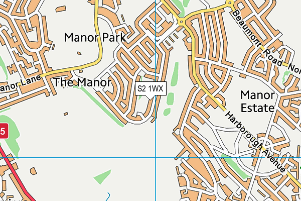 S2 1WX map - OS VectorMap District (Ordnance Survey)
