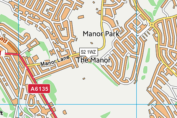 S2 1WZ map - OS VectorMap District (Ordnance Survey)
