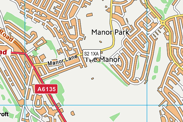 S2 1XA map - OS VectorMap District (Ordnance Survey)