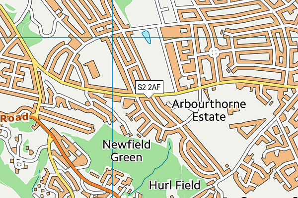 S2 2AF map - OS VectorMap District (Ordnance Survey)