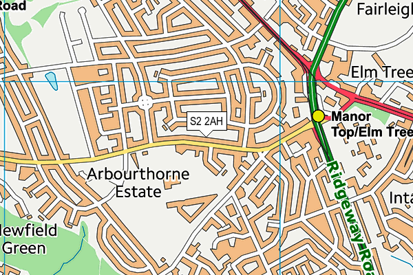 S2 2AH map - OS VectorMap District (Ordnance Survey)