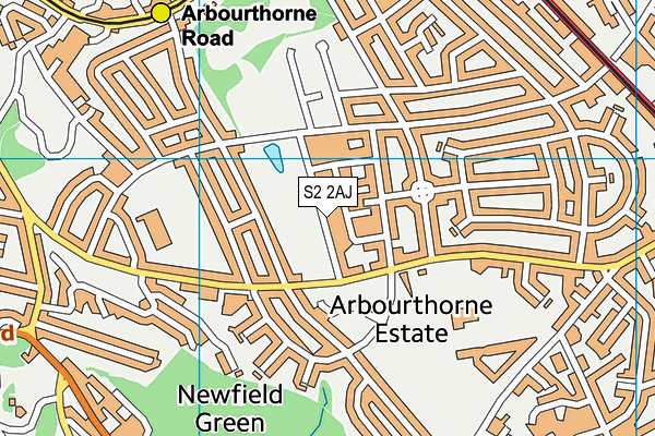 S2 2AJ map - OS VectorMap District (Ordnance Survey)