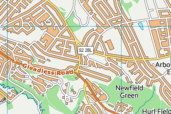 S2 2BL map - OS VectorMap District (Ordnance Survey)