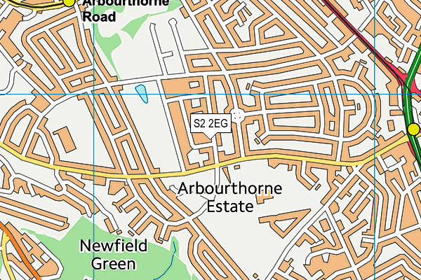 S2 2EG map - OS VectorMap District (Ordnance Survey)