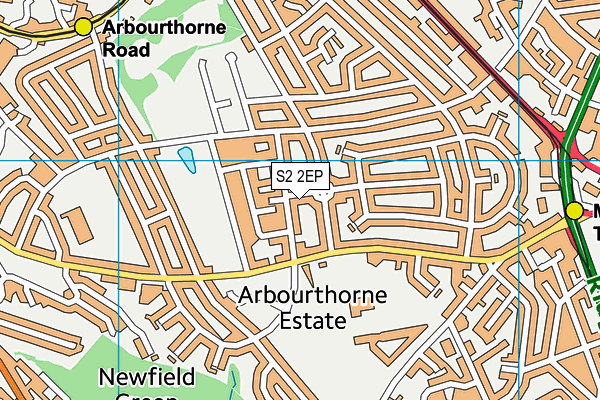 S2 2EP map - OS VectorMap District (Ordnance Survey)