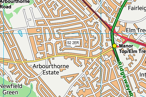 S2 2ER map - OS VectorMap District (Ordnance Survey)