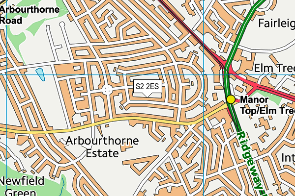 S2 2ES map - OS VectorMap District (Ordnance Survey)