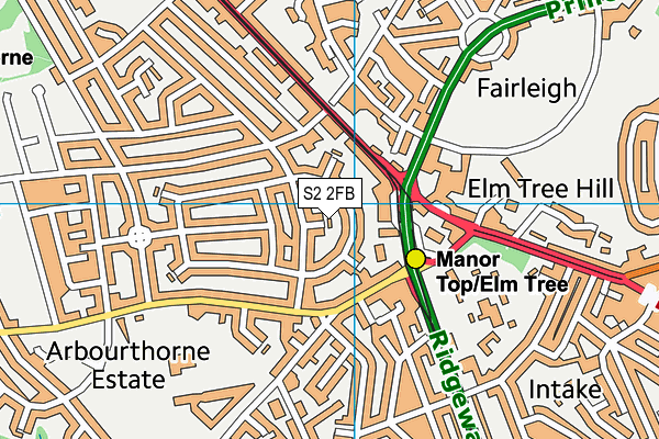 S2 2FB map - OS VectorMap District (Ordnance Survey)