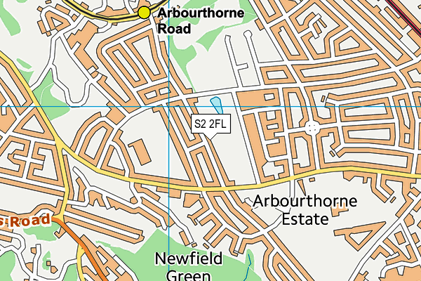 S2 2FL map - OS VectorMap District (Ordnance Survey)