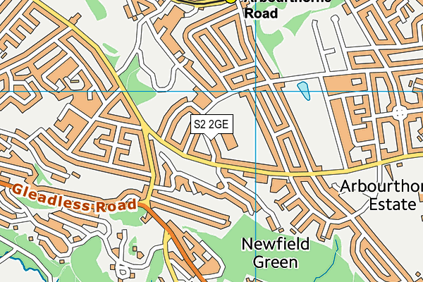 S2 2GE map - OS VectorMap District (Ordnance Survey)