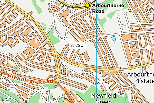 Arbourthorne Community Primary School map (S2 2GQ) - OS VectorMap District (Ordnance Survey)