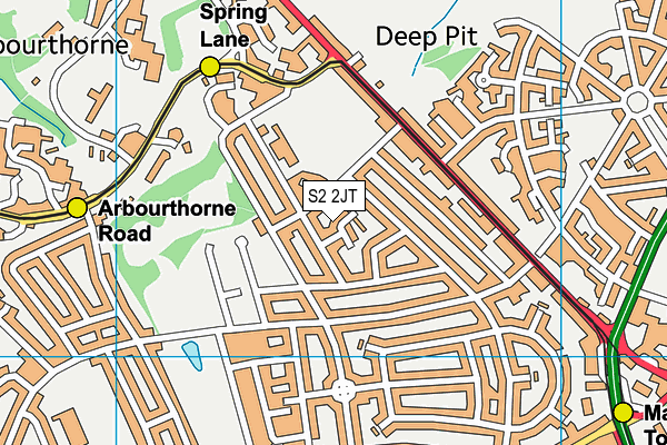 S2 2JT map - OS VectorMap District (Ordnance Survey)