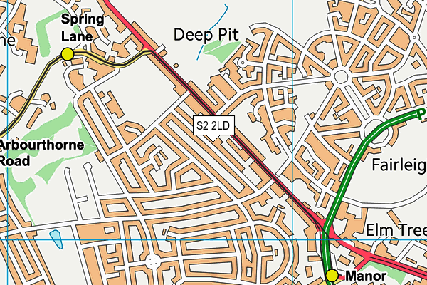 S2 2LD map - OS VectorMap District (Ordnance Survey)