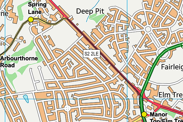 S2 2LE map - OS VectorMap District (Ordnance Survey)