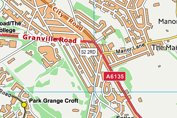 S2 2RD map - OS VectorMap District (Ordnance Survey)