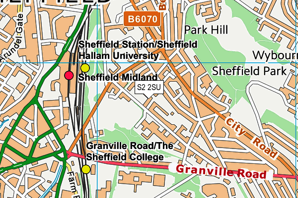 S2 2SU map - OS VectorMap District (Ordnance Survey)