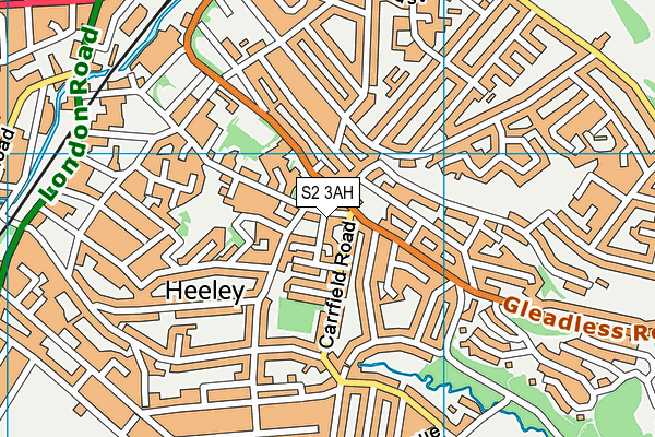 S2 3AH map - OS VectorMap District (Ordnance Survey)