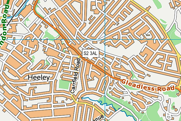 S2 3AL map - OS VectorMap District (Ordnance Survey)