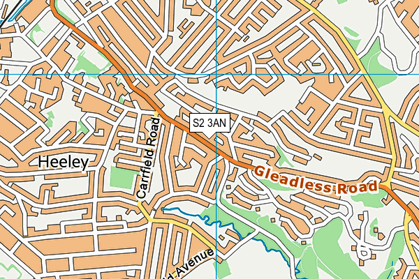 S2 3AN map - OS VectorMap District (Ordnance Survey)