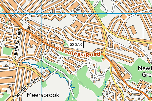 S2 3AR map - OS VectorMap District (Ordnance Survey)