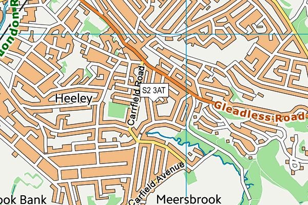 S2 3AT map - OS VectorMap District (Ordnance Survey)