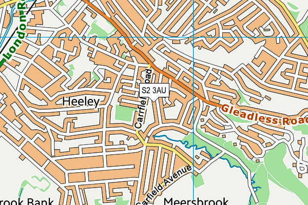 S2 3AU map - OS VectorMap District (Ordnance Survey)