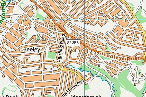 S2 3BB map - OS VectorMap District (Ordnance Survey)