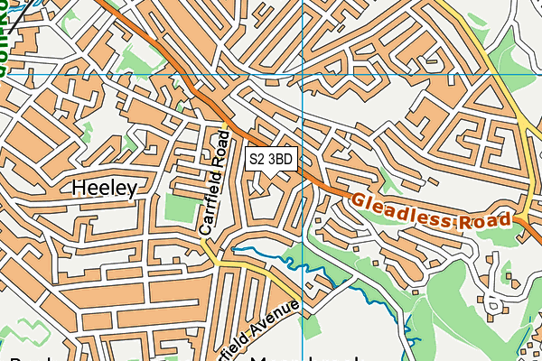 S2 3BD map - OS VectorMap District (Ordnance Survey)