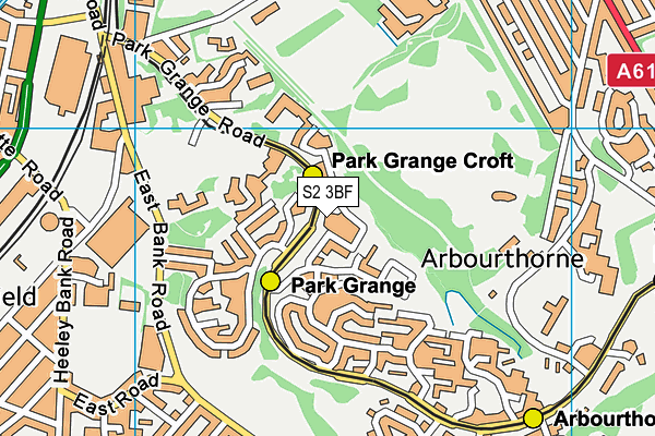 S2 3BF map - OS VectorMap District (Ordnance Survey)