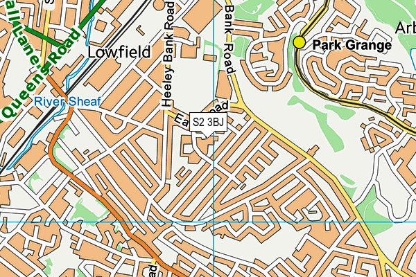 S2 3BJ map - OS VectorMap District (Ordnance Survey)