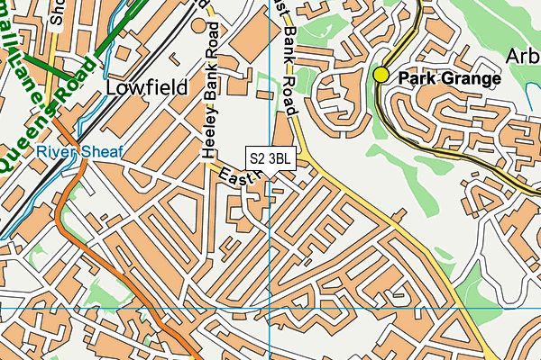 S2 3BL map - OS VectorMap District (Ordnance Survey)