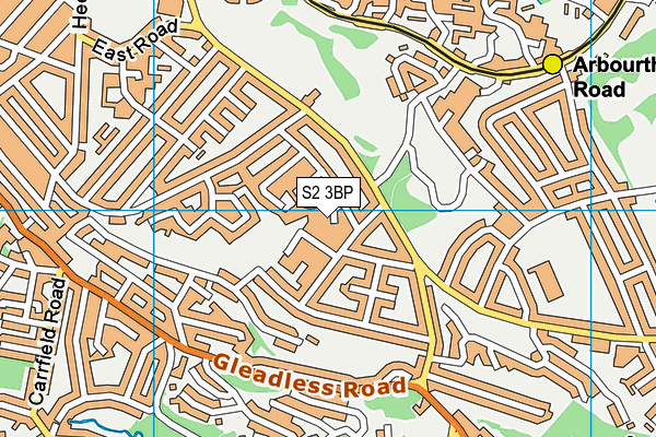 S2 3BP map - OS VectorMap District (Ordnance Survey)