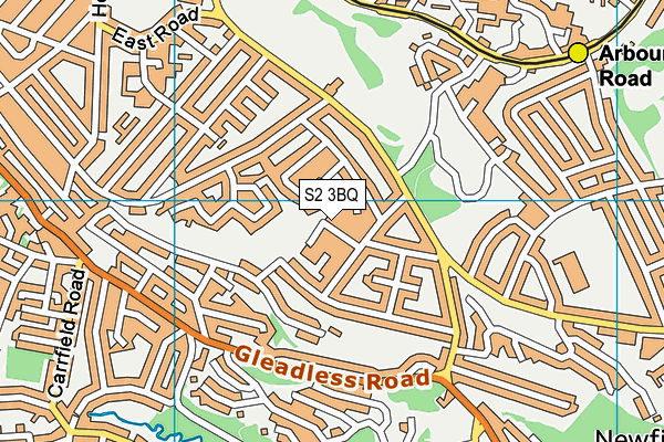S2 3BQ map - OS VectorMap District (Ordnance Survey)