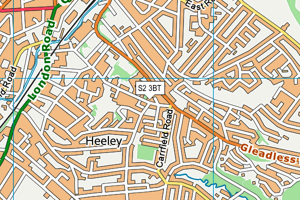 S2 3BT map - OS VectorMap District (Ordnance Survey)