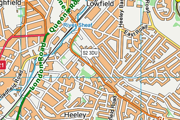 S2 3DU map - OS VectorMap District (Ordnance Survey)